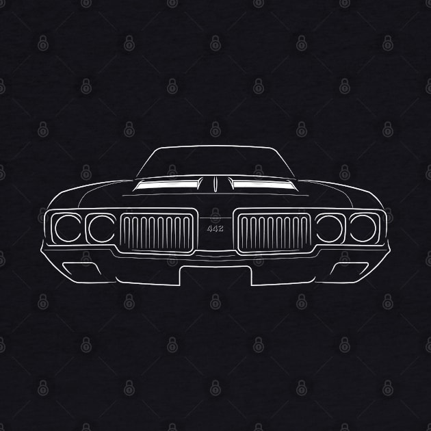 1970 Oldsmobile 442 - front stencil, white by mal_photography